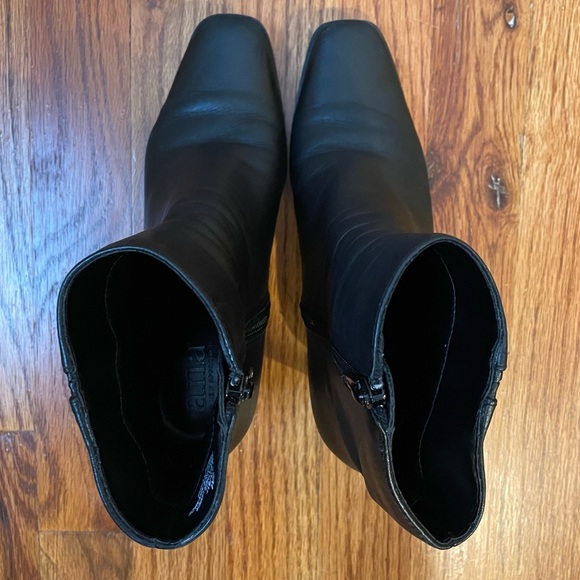 Square Toe Heeled Ankle Leather Boots Black Size 5 a.n.a - Picture 6 of 16